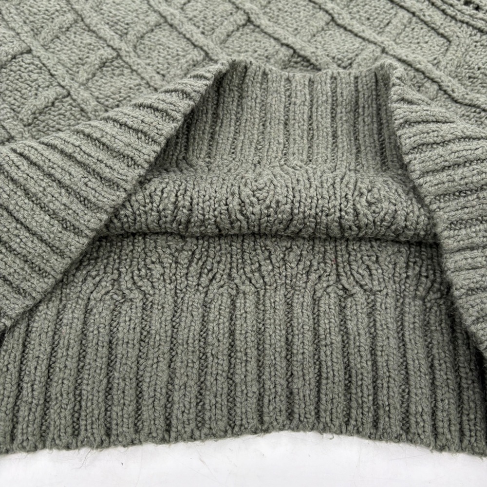 American‎ Eagle Small mock neck cable knit chunky sweater Cropped Green - Picture 12 of 16